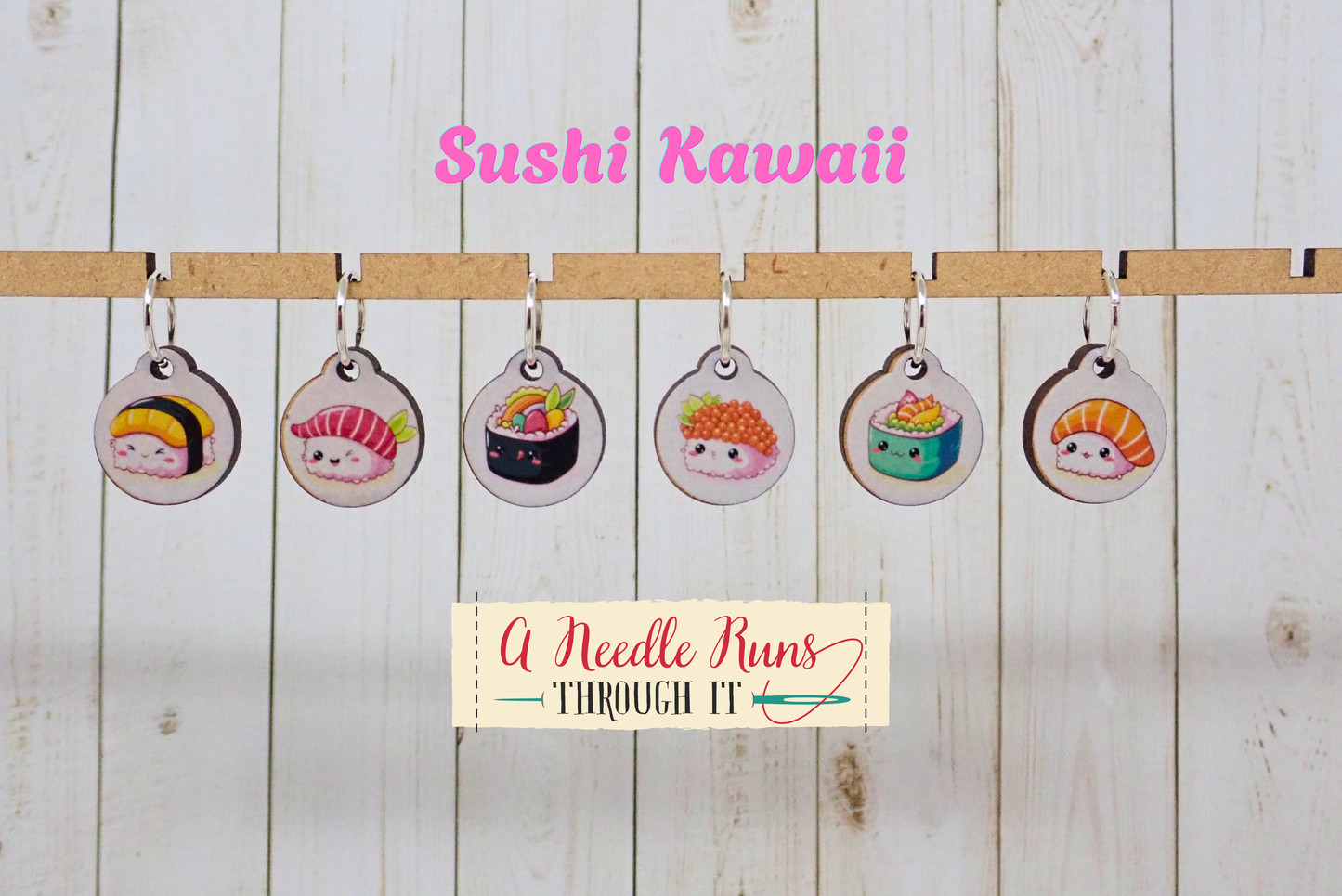 Sushi - Full Color Stitch Markers (set of 6)
