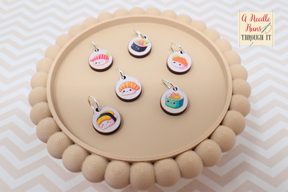 Sushi - Full Color Stitch Markers (set of 6)