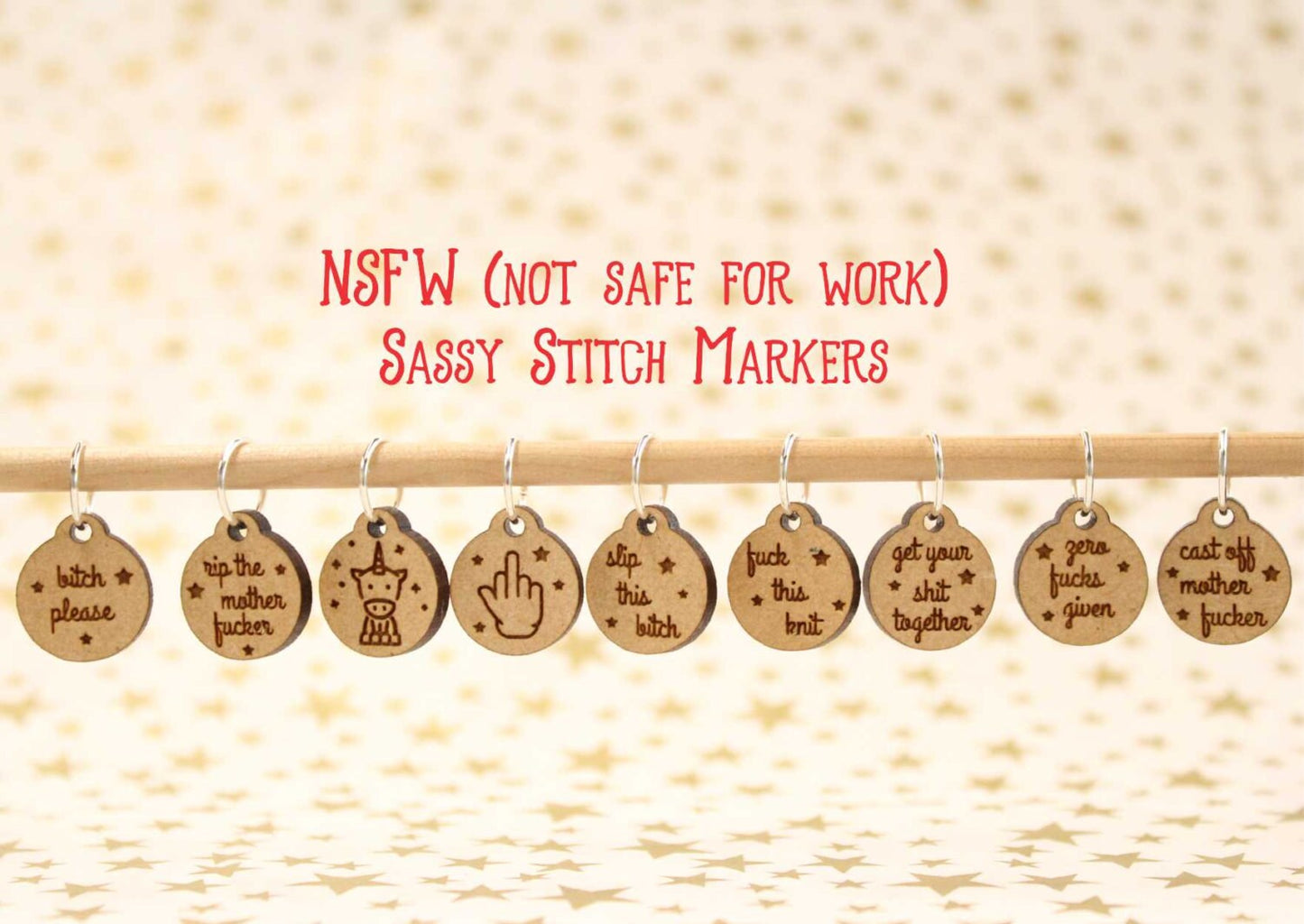 NSFW (not safe for work) Sassy Stitch Markers for Knitting