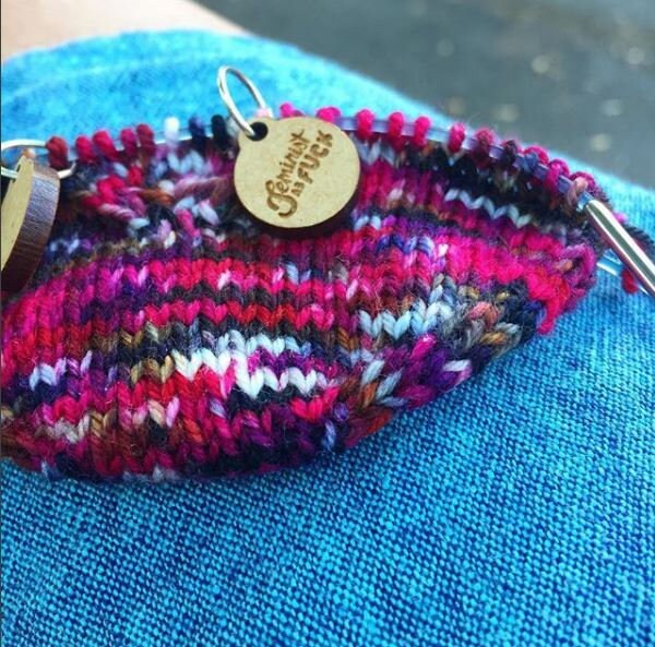 Feminist Stitch markers set, Girl Power, Stocking Stuffer, Rosie the riveter, the future is female stitch markers for knitting and crochet