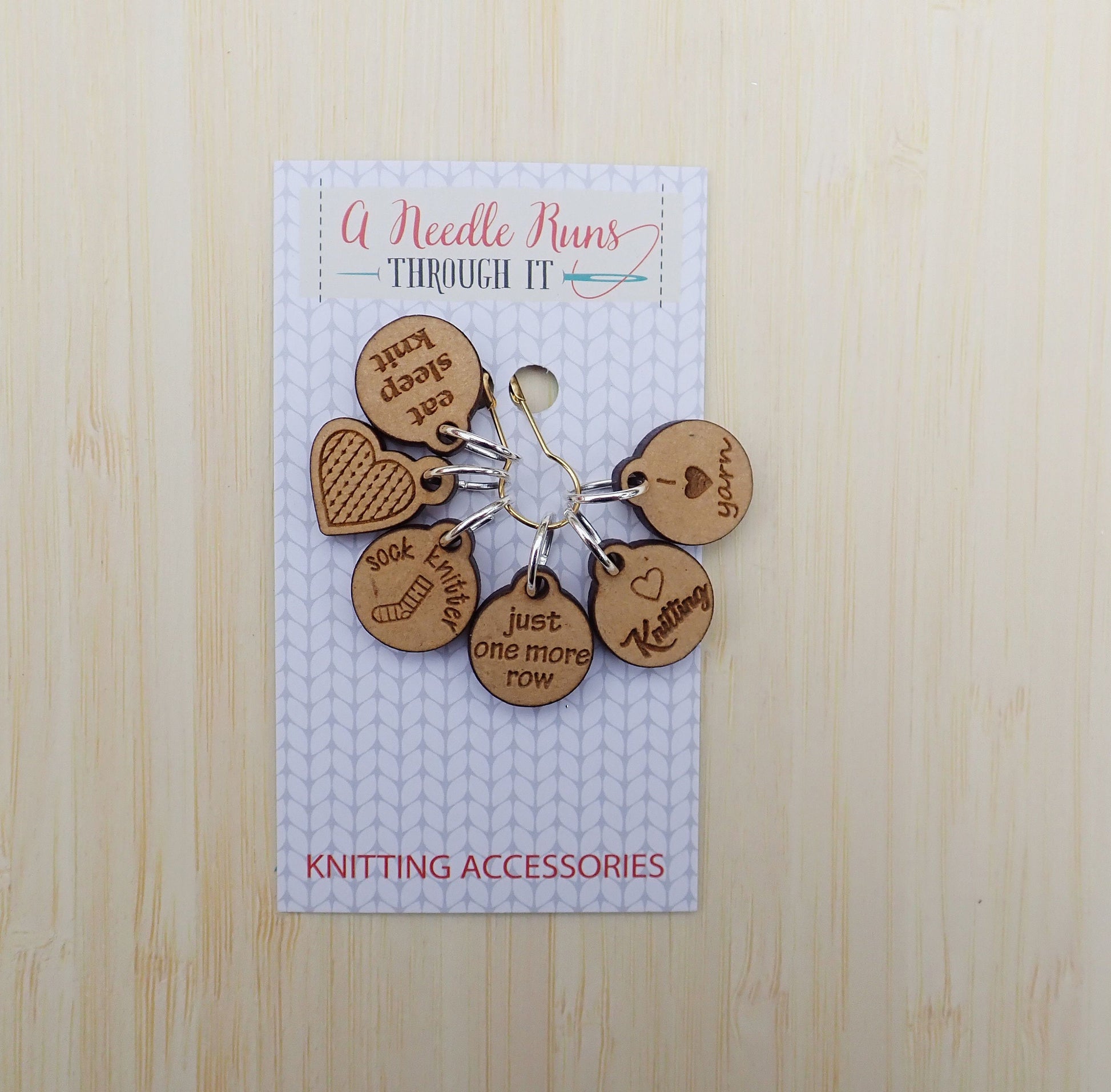 I love knitting Stitch markers set, sock knitter, knitter gift, snag free stitch markers