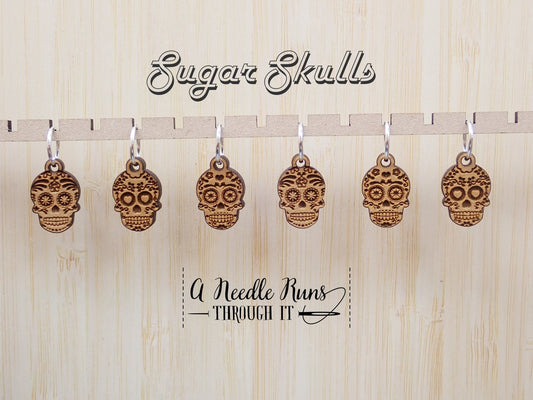 Sugar skulls Stitch marker set, sock knitter, knitter gift, snag free stitch markers,crochet skull stitch markers,dia de los muertos markers
