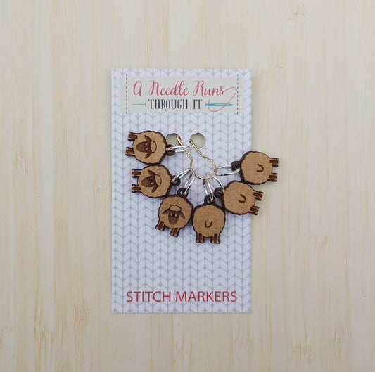 Little Sheep front and back stitch marker set, knitter gift,snag free stitch markers, right side, wrong side markers.Crochet progress keeper