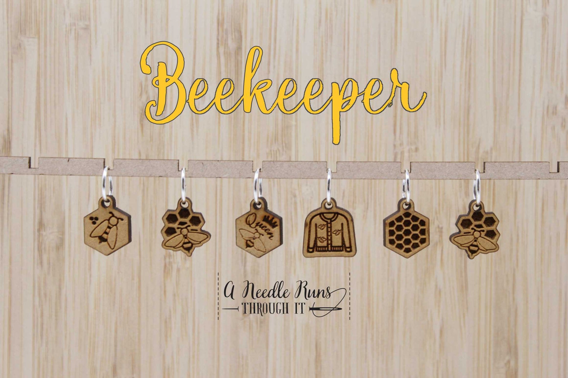 Beekeper Stitch marker set, knitter gift, snag free stitch markers, bee stitch markers, beekeeper stitch markers. Crochet Progress Keepers