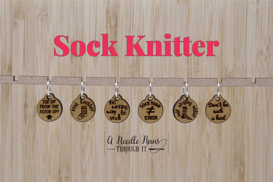 Sock knitting Stitch markers set, sock knitter, knitter gift, snag free stitch markers. Toe Up socks, crochet stitch markers, clasp markers