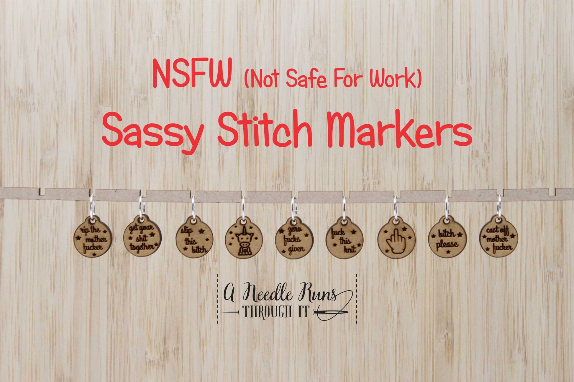 NSFW (not safe for work) Sassy Stitch Markers for Knitting