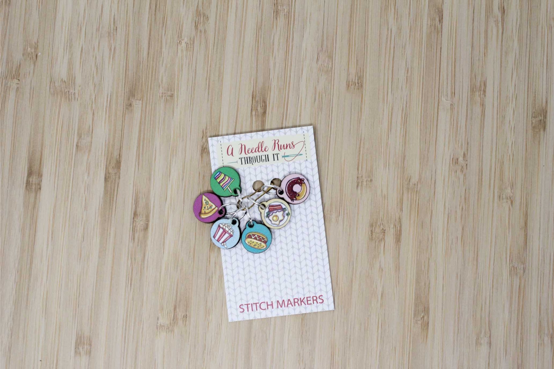 Snack foods Stitch markers set, sock knitter, fun foods knitting markers snag free stitch markers,pizza stitch markers, color stitch markers