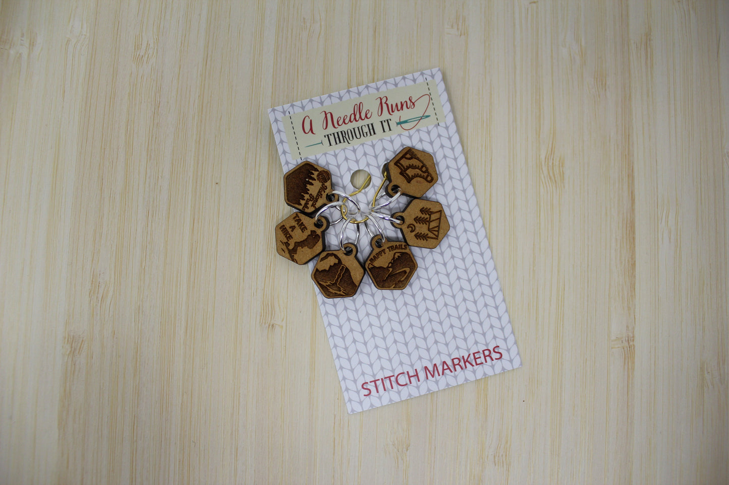 National Parks Knitting or crochet Stitch markers set, take a hike stitch markers, crochet clasp marker, progress keepers