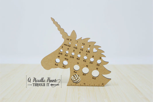 Pretty Unicorn Knitting Needle gauge, small needle gauge. magical unicorn needle gauge for knitting needles