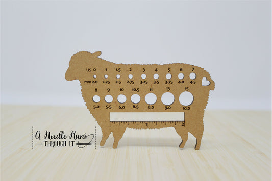 Sheep Knitting Needle gauge, small needle gauge. cute sheep needle gauge for knitting needles. All sizes 2" needle knitting gauge