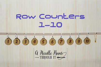 1-10 numbers Row Counter Stitch markers. Row counter for knitting or crochet. Stitch count markers for Knitting and Crochet. Clasp markers