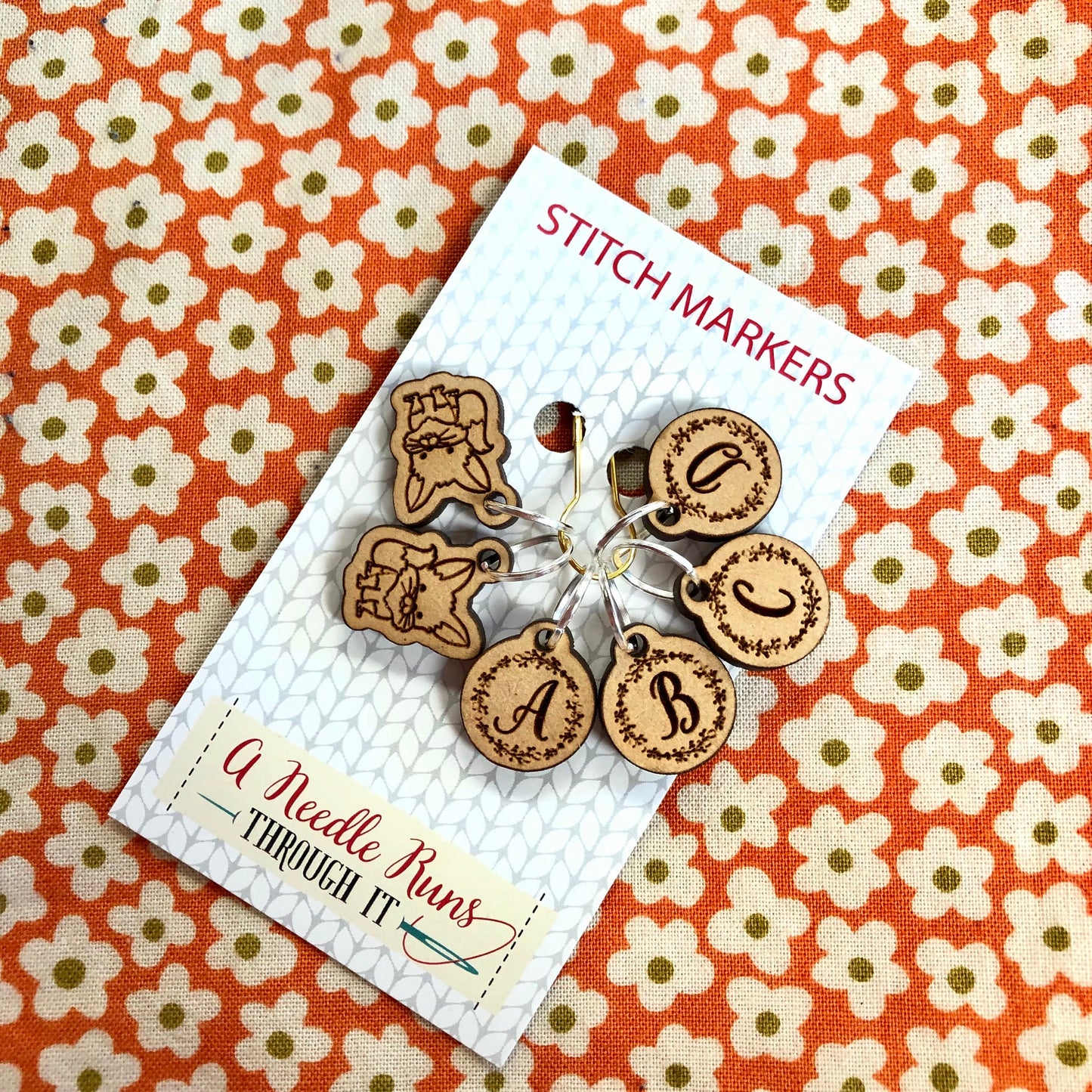 Foxtrot Knitalong Stitch markers set, 4 day kal, snag free stitch markers,markers for knitting or clasp for crochet. Olive Knits knitalong