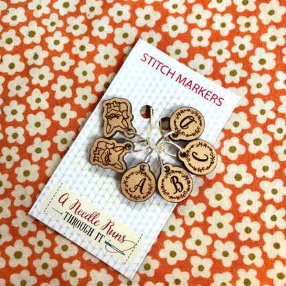 Foxtrot Knitalong Stitch markers set, 4 day kal, snag free stitch markers,markers for knitting or clasp for crochet. Olive Knits knitalong