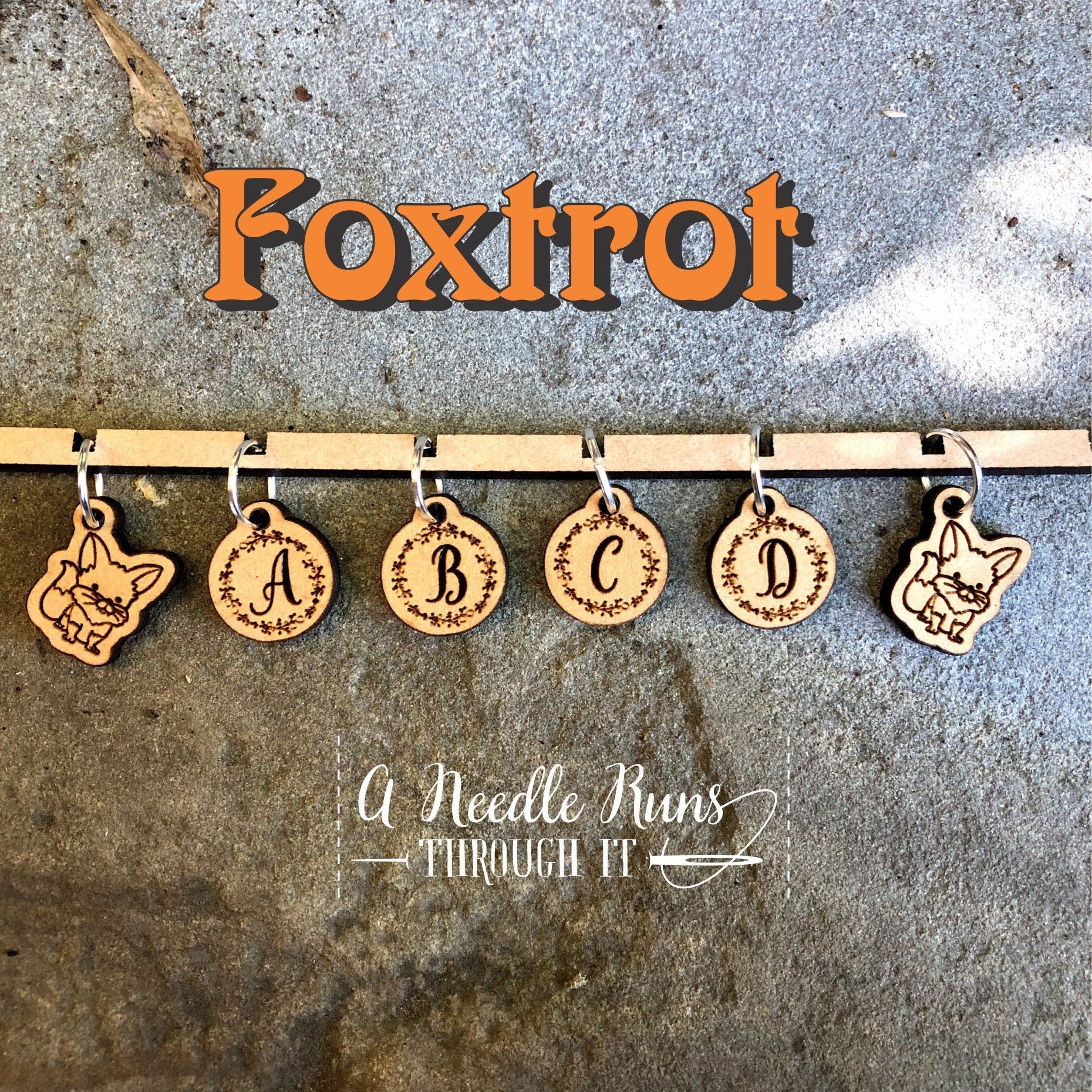 Foxtrot Knitalong Stitch markers set, 4 day kal, snag free stitch markers,markers for knitting or clasp for crochet. Olive Knits knitalong