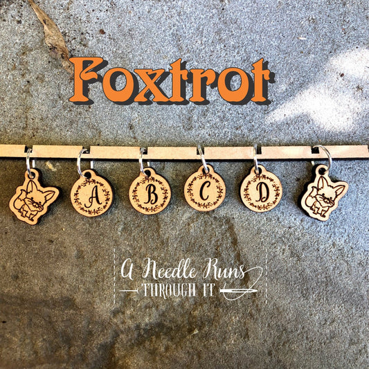 Foxtrot Knitalong Stitch markers set, 4 day kal, snag free stitch markers,markers for knitting or clasp for crochet. Olive Knits knitalong