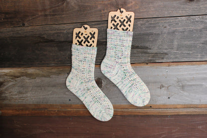 Pinecone Sock Blockers, Baltic Birch Pinecones Design Wood Sock blockers, pair of blockers for knitting socks. S, M, L sizes. Wood sock form