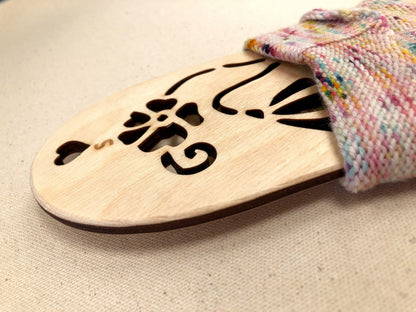 Owl Sock Blockers, Baltic Birch Owl Design Wood Sock blockers, pair of blockers for knitting socks. S, M, L sizes. Wood sock form