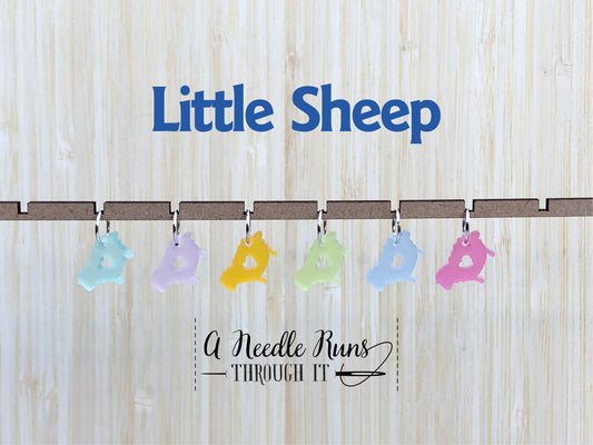 Frosted Color Little Sheep stitch markers for knitting or crochet. Progress keepers. sheep stitch markers. Color acrylic Stitch markers