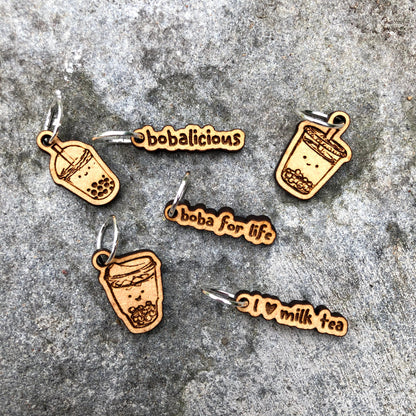 Boba milk tea Knitting stitch markers, Kawaii Boba crochet Stitch markers set, Boba tea crochet clasp marker, progress keepers.boba milk tea