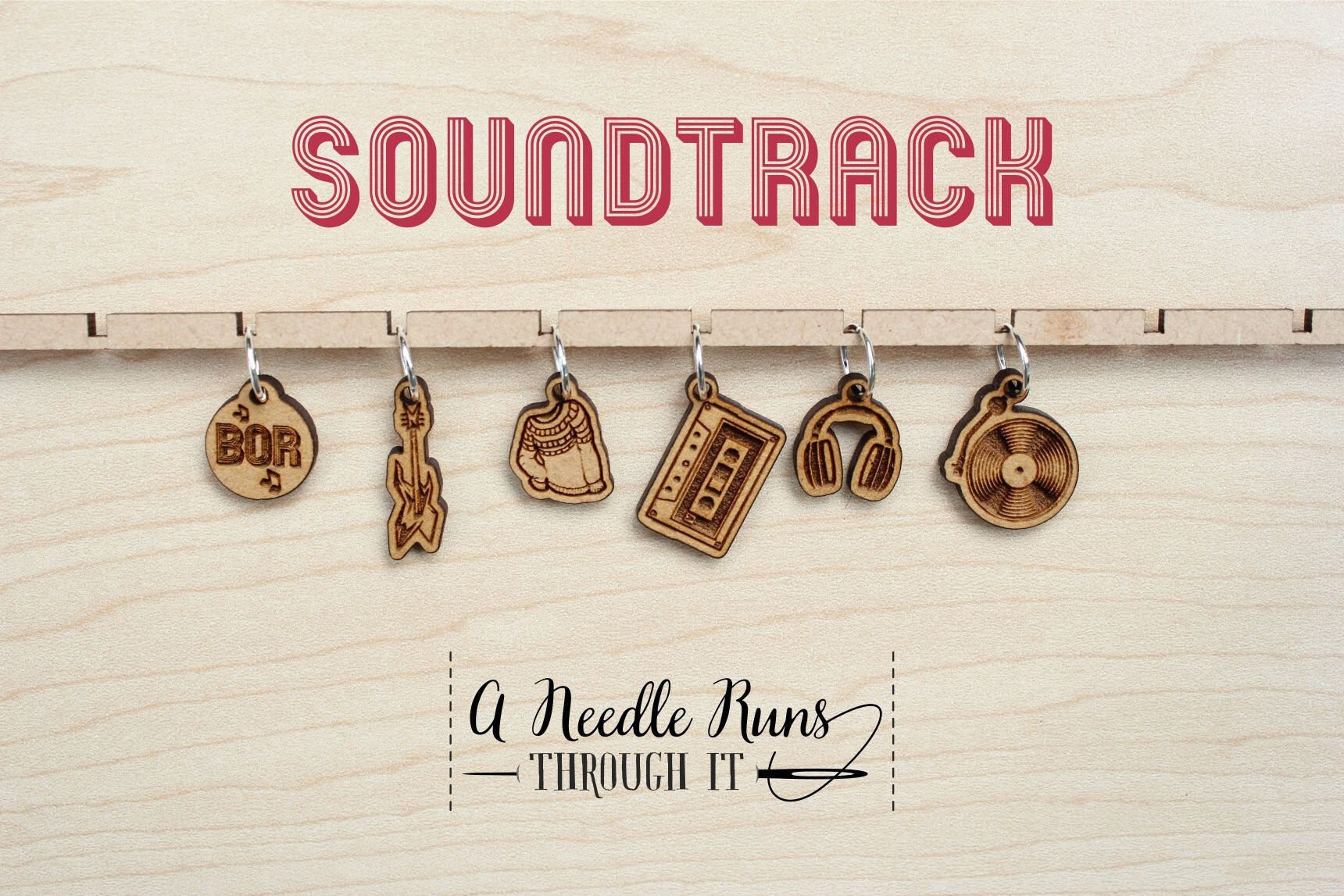 Soundtrack Knitalong Stitch marker set, snag free markers, Olive Knits knitalong stitch marker set, 4 day kal, music stitch markers