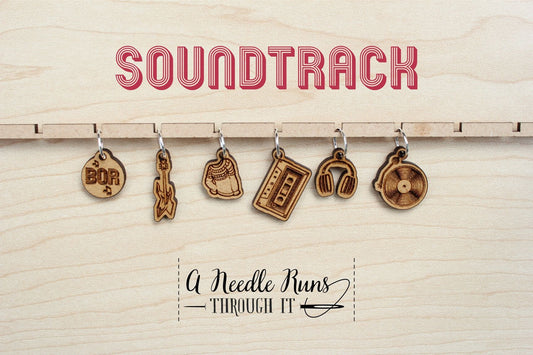 Soundtrack Knitalong Stitch marker set, snag free markers, Olive Knits knitalong stitch marker set, 4 day kal, music stitch markers