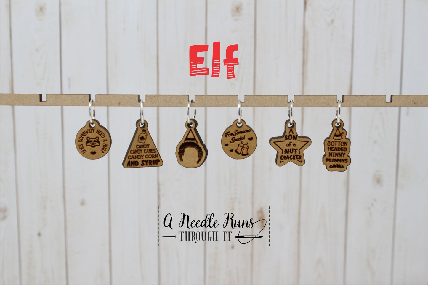 Elf inspired knitting stitch markers set, Christmas knitting marker set, Crochet Progress Keepers. Holiday knitting stitch markers