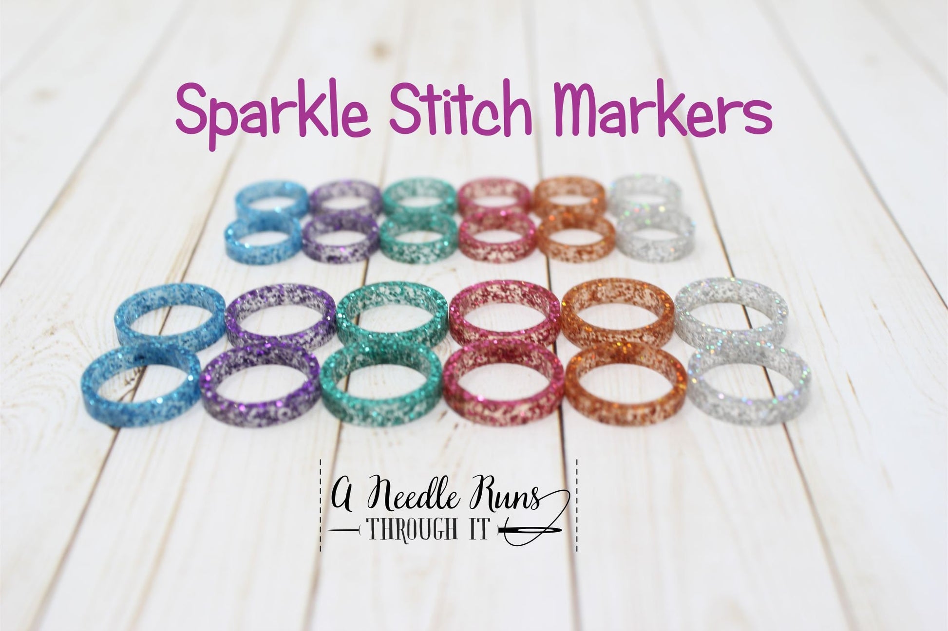 Sparkle rings stitch marker set for Large needles, Stitch markers for knitting, Tin of knitting markers. Sparkle Markers for large needles