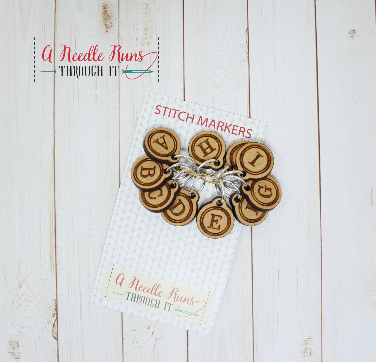 A through J letters Stitch markers. Winters Beach Cardi stitch marker set. Letter stitch markers for Knitting and Crochet. Clasp markers