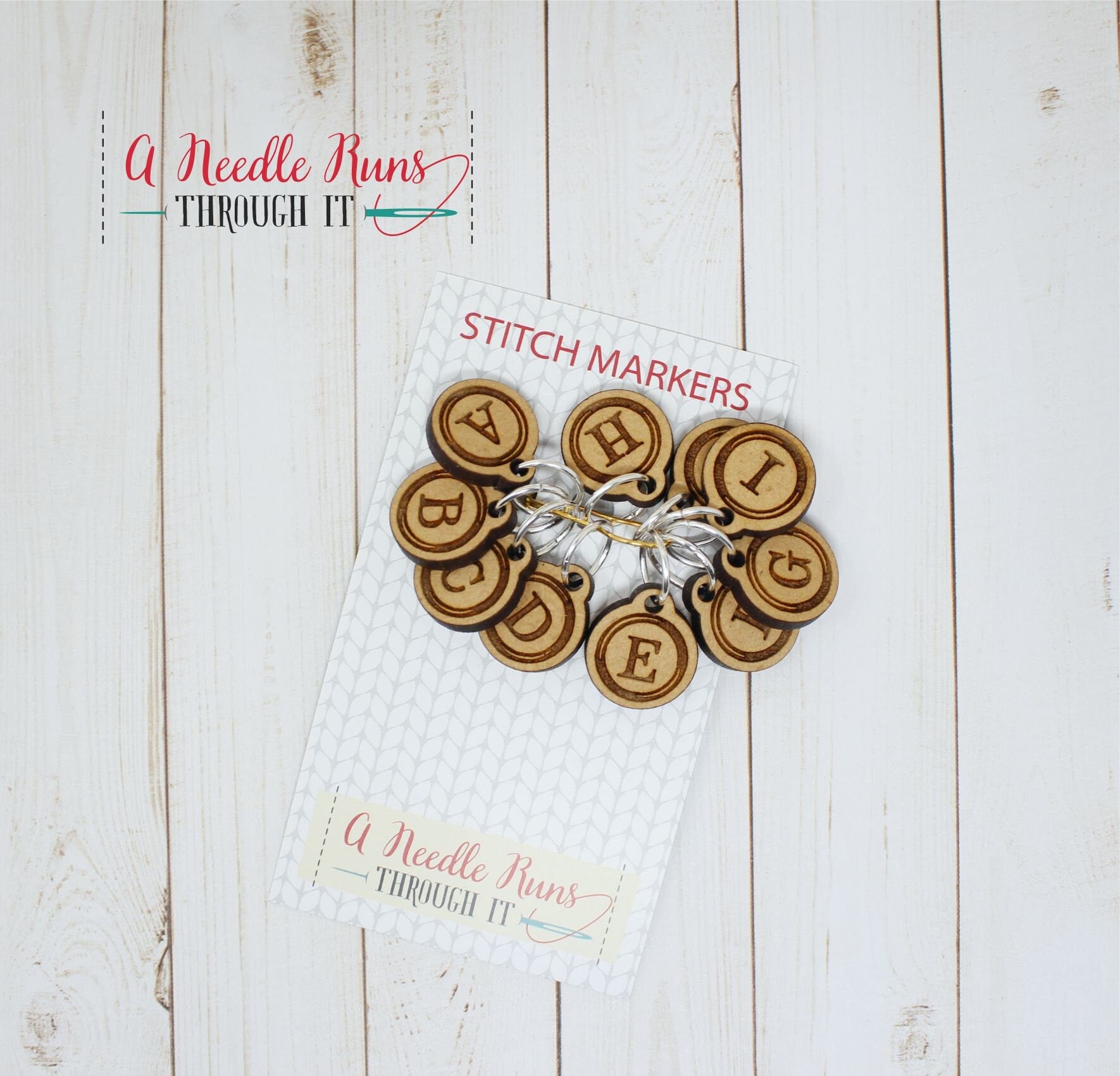 A through J letters Stitch markers. Winters Beach Cardi stitch marker set. Letter stitch markers for Knitting and Crochet. Clasp markers