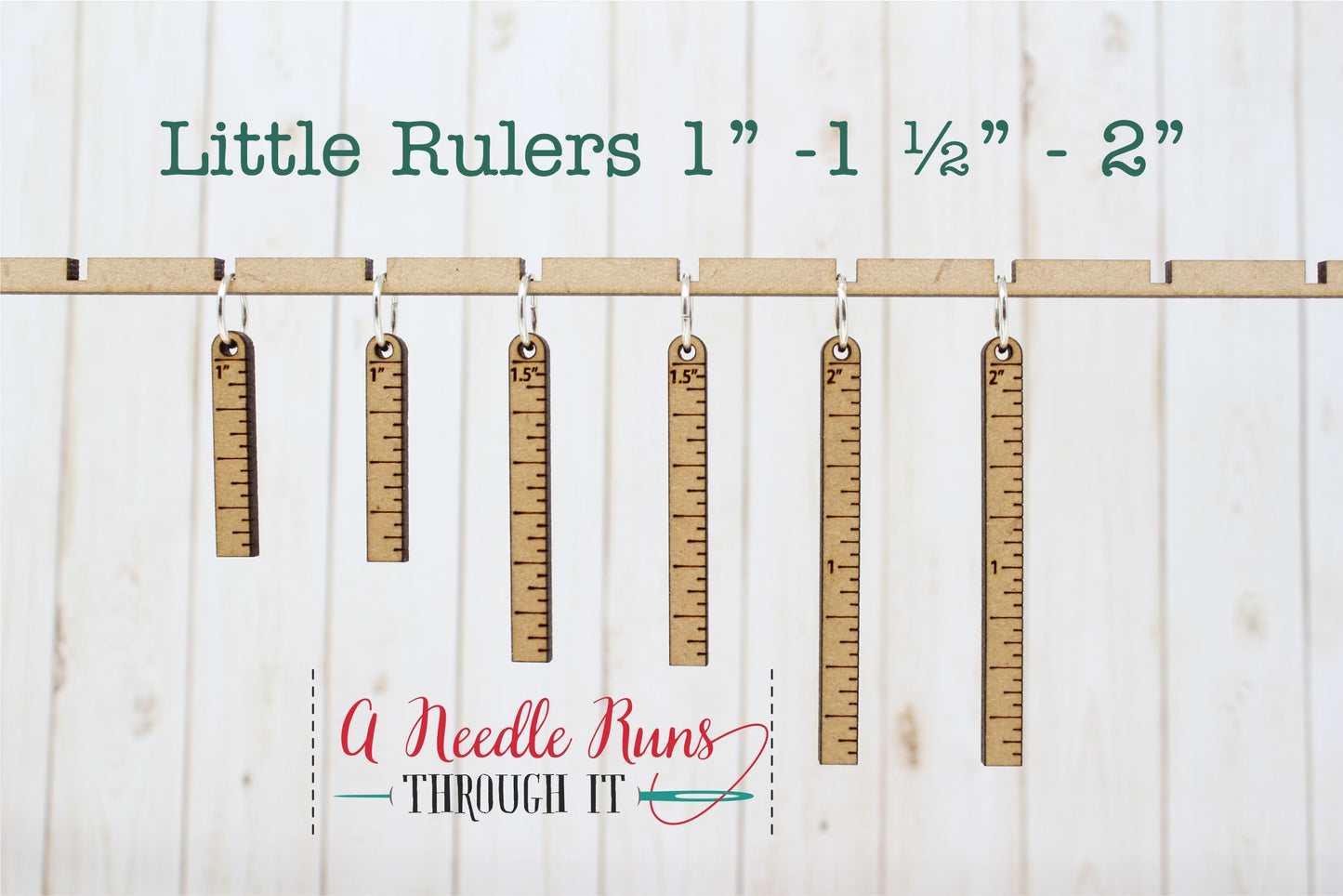 Little rulers Stitch markers set, knitter gift, snag free stitch markers, ruler progress keepers. One, one and a half and 2 inch ruler set