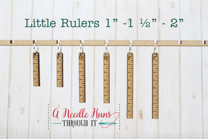 Little rulers Stitch markers set, knitter gift, snag free stitch markers, ruler progress keepers. One, one and a half and 2 inch ruler set