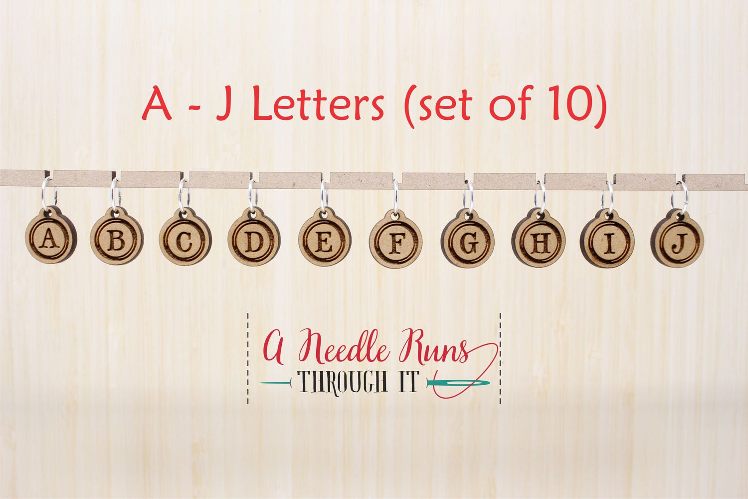 A through J letters Stitch markers. Winters Beach Cardi stitch marker set. Letter stitch markers for Knitting and Crochet. Clasp markers