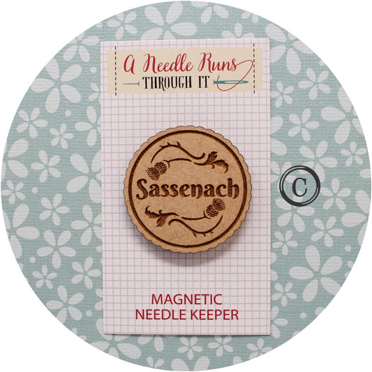 Cross Stitch Needle Minder, Outlander needleminder, Wood Magnetic Needle Minder. Hand embroidery, Needle Keeper.Needleminder cross stitch