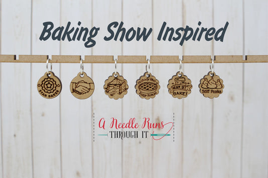 Baking Show inspired Stitch Markers for Knitting or crochet, Ready, set, bake stitch Markers for Knitting and Crochet, Star Baker