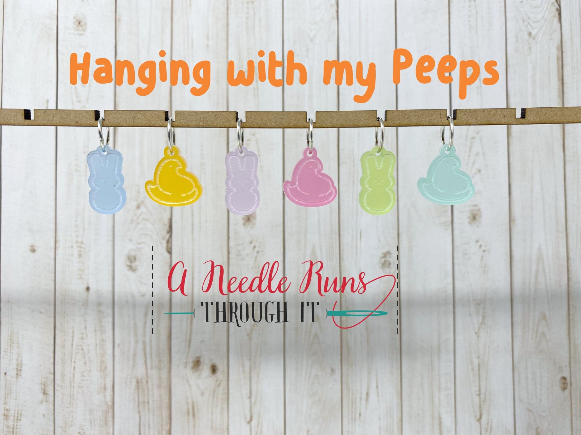 Peeps stitch markers for knitting or crochet. Progress keepers Hanging with my peeps. Easter peeps stitch markers. Cute Color Stitch markers