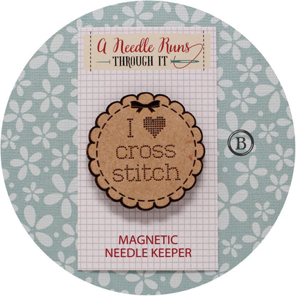 Cross Stitch Needle Minder, Cute stitcher needleminder,Wood Magnetic Needle Minder. Hand embroidery, Needle Keeper.Needleminder cross stitch