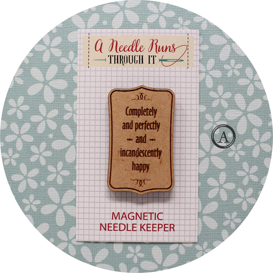 Cross Stitch Needle Minder, Pride and Prejudice Quotes, Wood Magnetic Needle Minder. Hand embroidery, Needle Keeper. Embroidery Needleminder