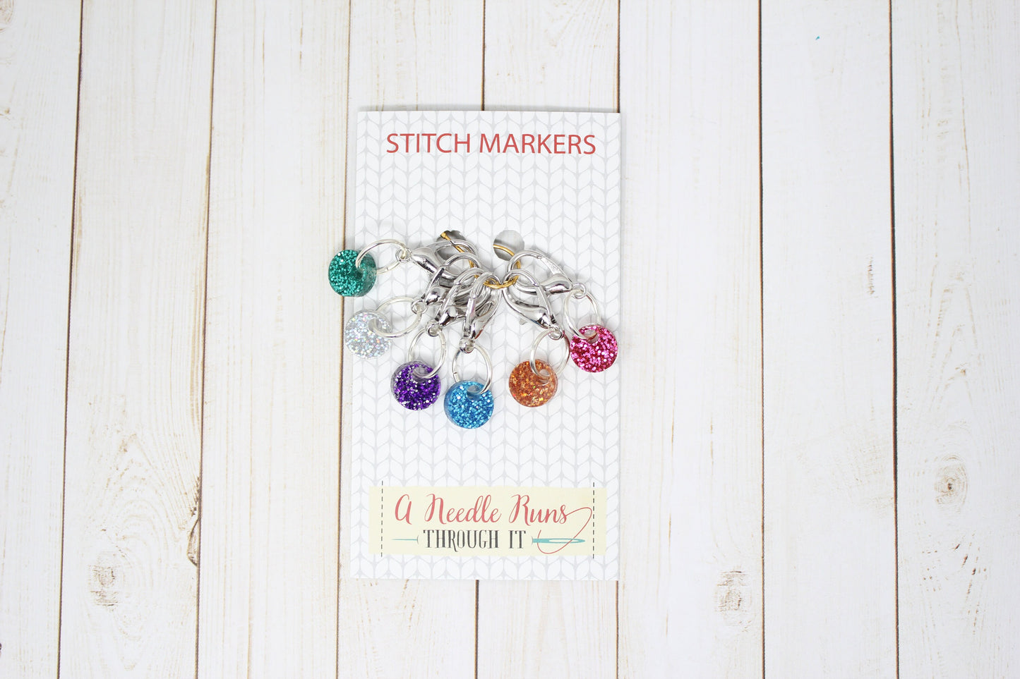 Tiny Sparkle rings stitch marker set for Knitting and crochet, Stitch markers for knitting, Progress keeper knitting markers.