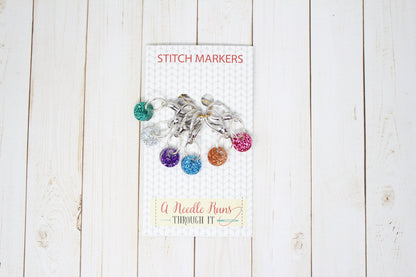 Tiny Sparkle rings stitch marker set for Knitting and crochet, Stitch markers for knitting, Progress keeper knitting markers.