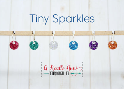 Tiny Sparkle rings stitch marker set for Knitting and crochet, Stitch markers for knitting, Progress keeper knitting markers.