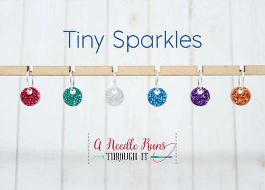 Tiny Sparkle rings stitch marker set for Knitting and crochet, Stitch markers for knitting, Progress keeper knitting markers.