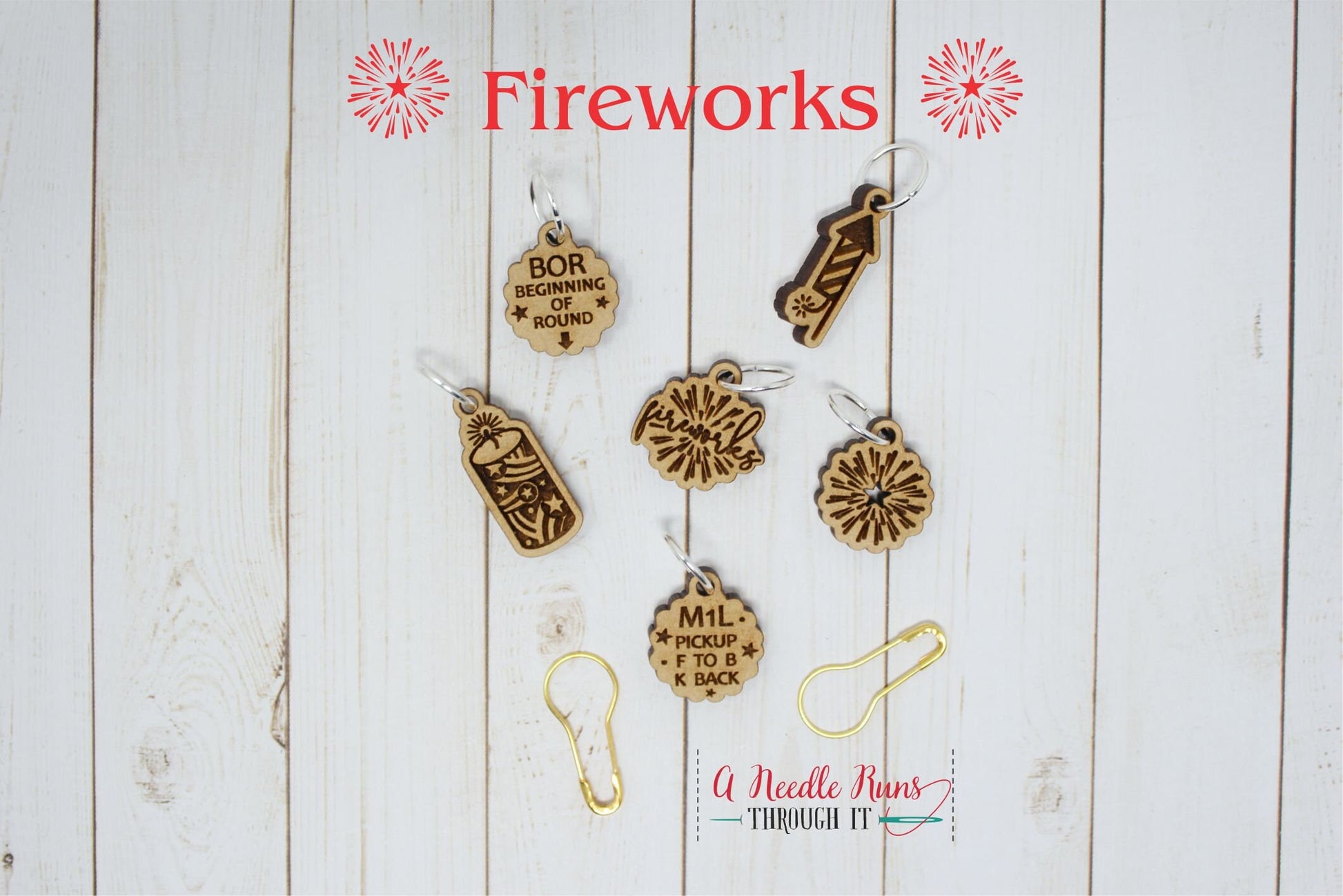 Fireworks Knitalong Stitch marker set, snag free markers, Olive Knits knitalong stitch marker set, 4 day kal, fireworks stitch markers