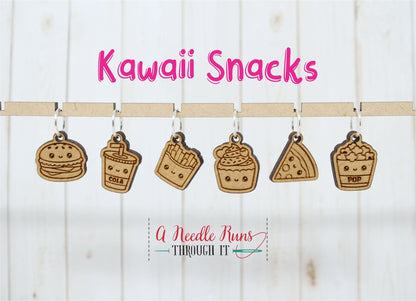 Kawaii snack foods Stitch Markers for Knitting or crochet, kawaii French fries pizza stitch Markers for Knitting and Crochet cute markers