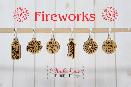 Fireworks Knitalong Stitch marker set, snag free markers, Olive Knits knitalong stitch marker set, 4 day kal, fireworks stitch markers