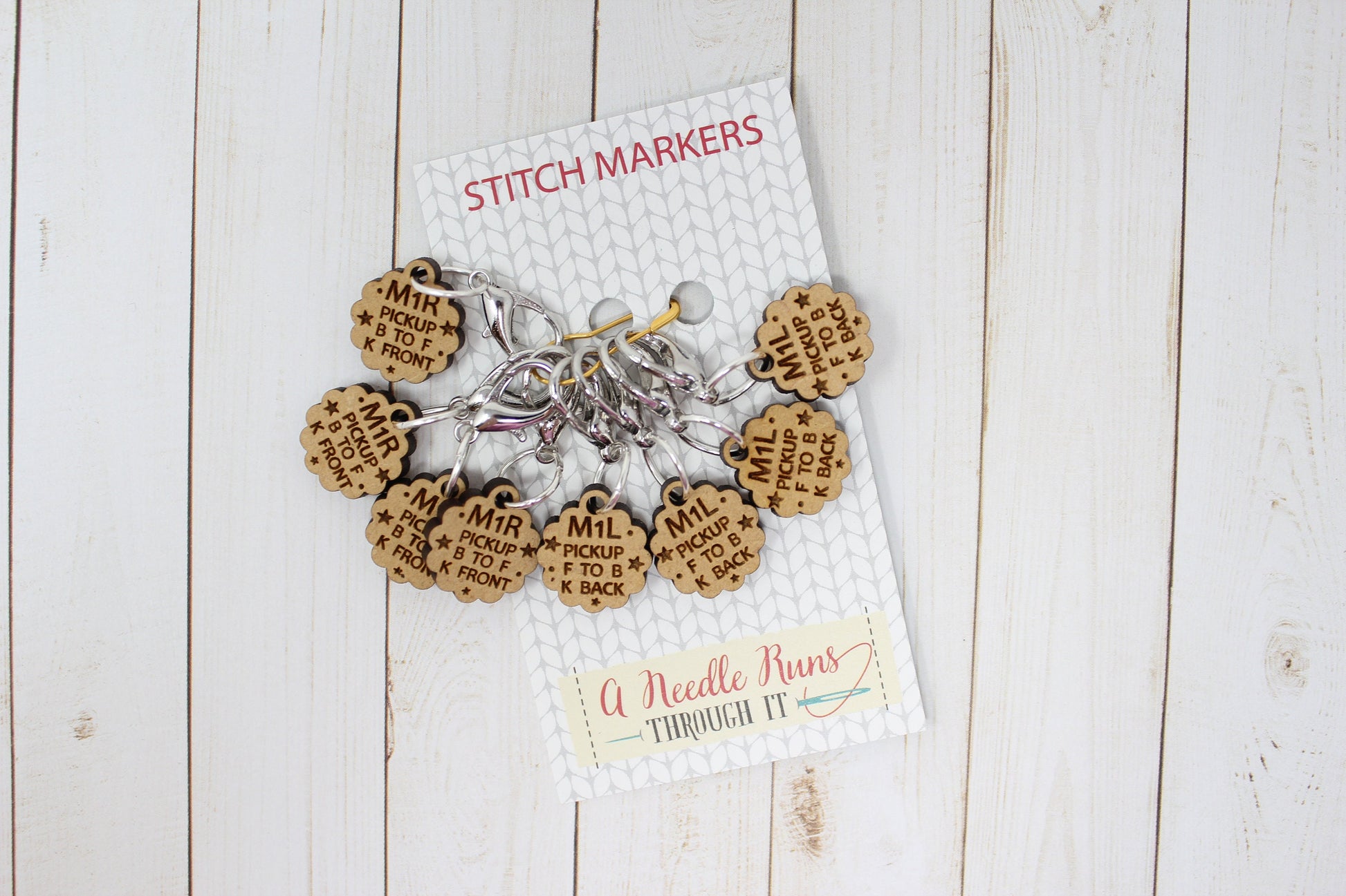 Sweater Increase stitch markers Helpful Stitch Markers,make one left, make one right helpful stitch markers. Knitalong stitch markers set