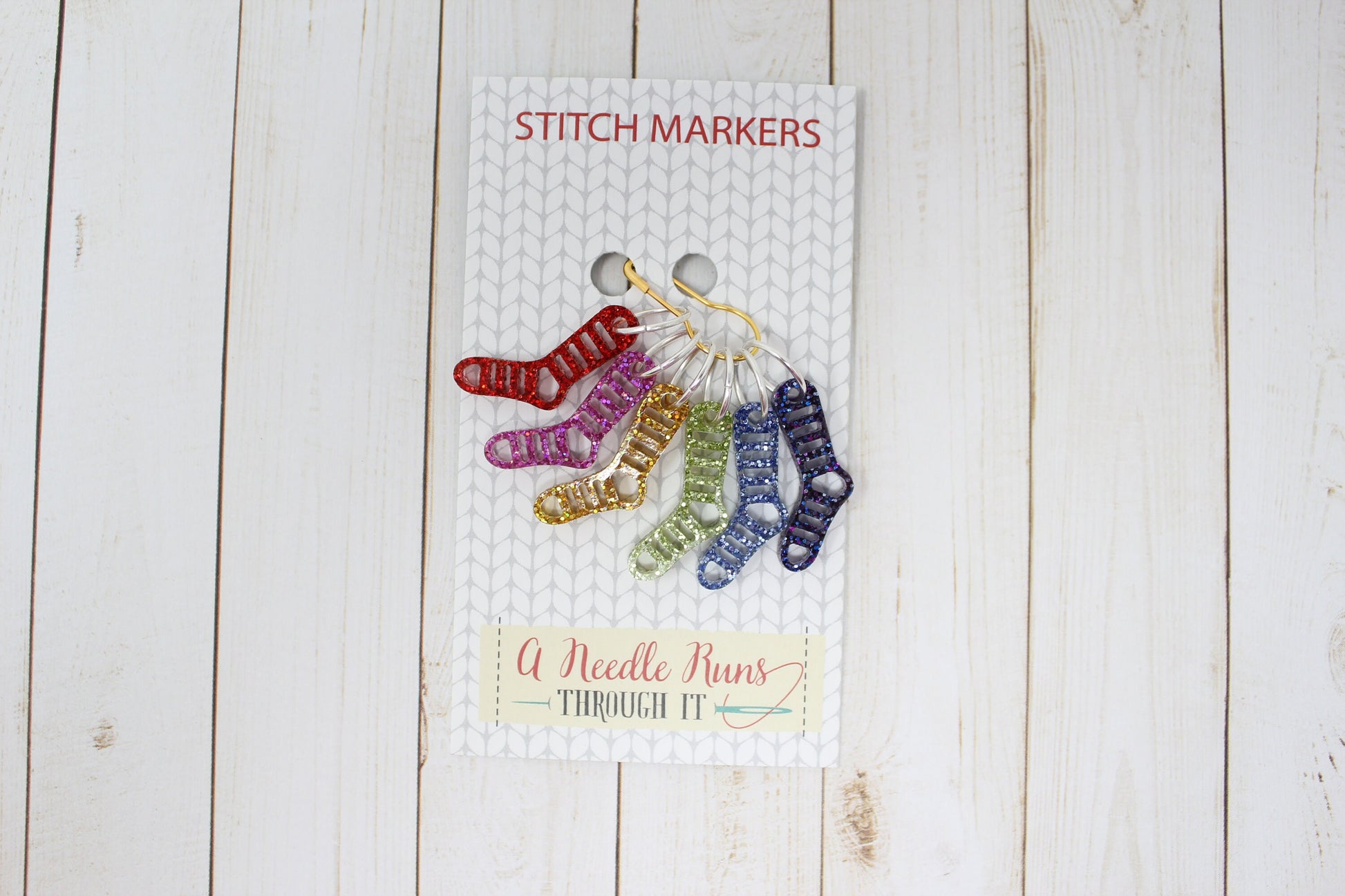 Tiny Sparkle rainbow sock stitch marker set for Knitting and crochet, Stitch markers for knitting, Progress keeper knitting markers