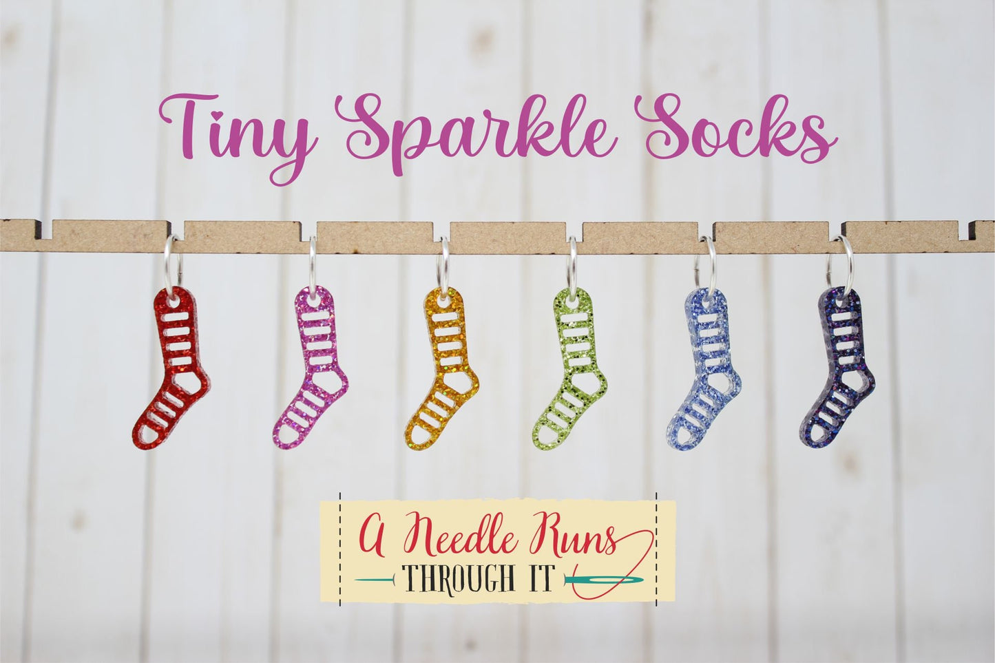 Tiny Sparkle rainbow sock stitch marker set for Knitting and crochet, Stitch markers for knitting, Progress keeper knitting markers