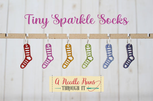 Tiny Sparkle rainbow sock stitch marker set for Knitting and crochet, Stitch markers for knitting, Progress keeper knitting markers
