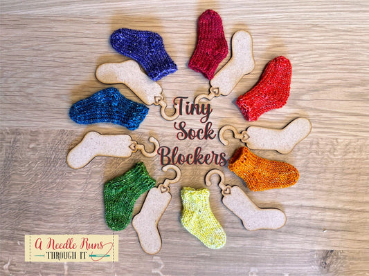 Tiny Sock Blockers hanger for knitted socks ornaments. Ornament sock pattern. Cute ornament wooden hanger for tiny knitted socks