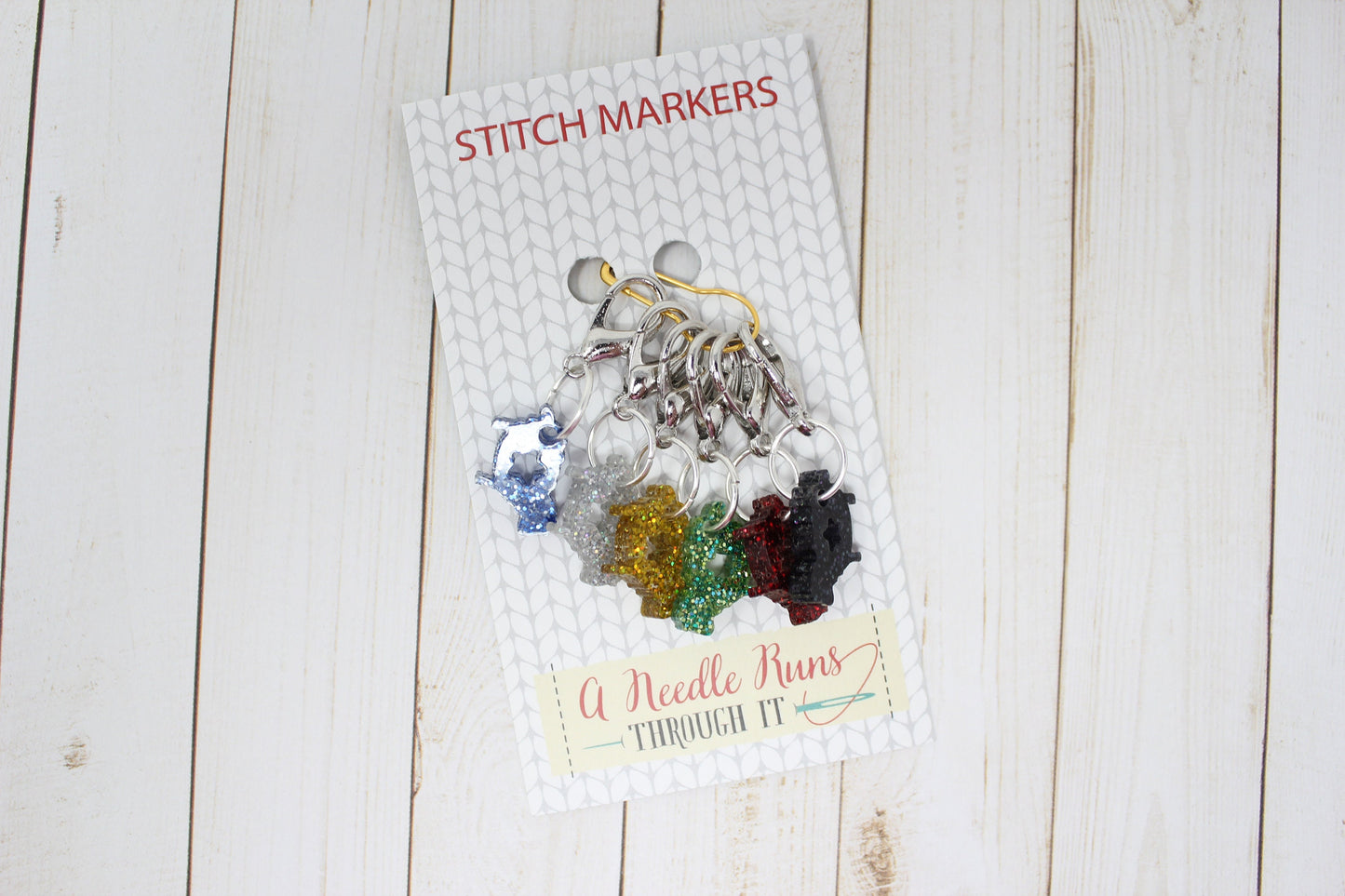 Sparkle Sheep Stitch Markers for Knitting or crochet, cute sheep acrylic stitch markers for knitting. Crochet progress keepers